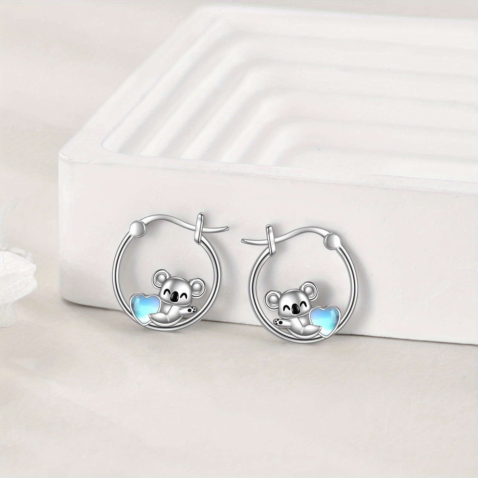 Women's 925 Sterling Silver Koala Bear Stud Earrings, Gift for Girls